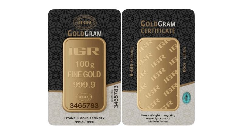 100 Gr 999 Gold Bar