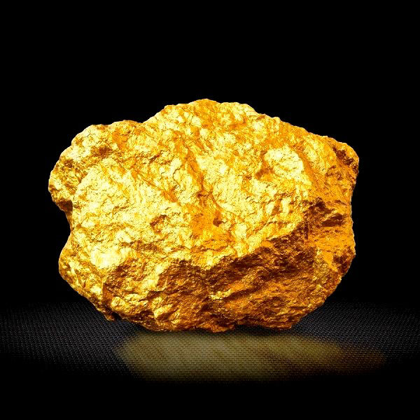 Natural gold as a mineral